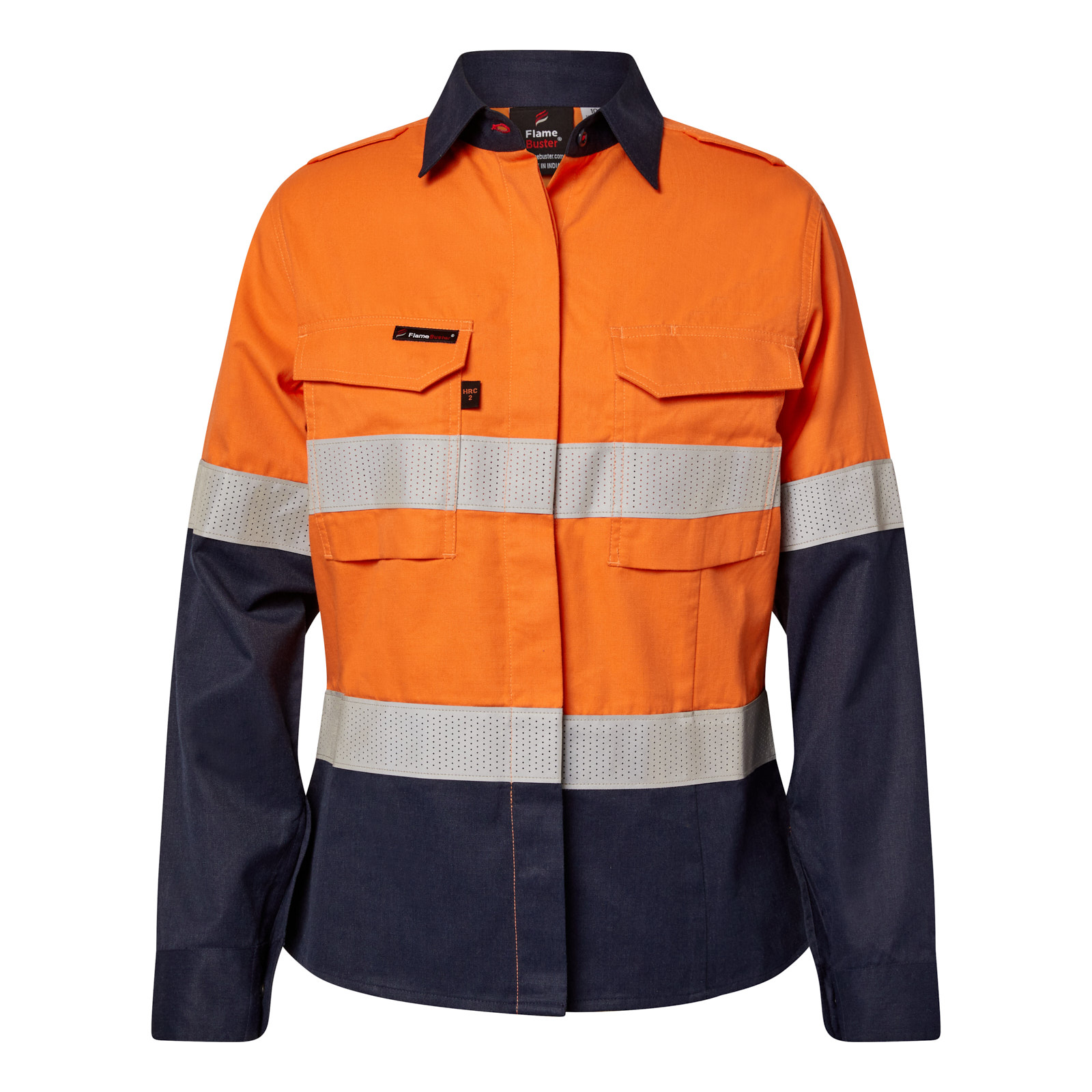 WOMENS HRC2 INHERENT HI VIS REFLECTIVE SHIRT WITH GUSSET SLEEVES illustration